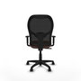 Chaise Alocén Synchro 3 positions tissu Marron Maille Noir Structure polyamide noire Accoudoir 1D Sans appui-tête Roulettes en nylon 50 mm