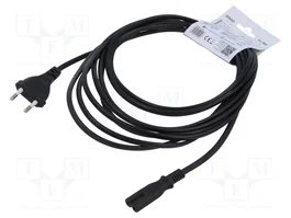 SAVIO Câble d'alimentation H03VV-F 5m CEE 7/16 (C) vers IEC C7 femelle