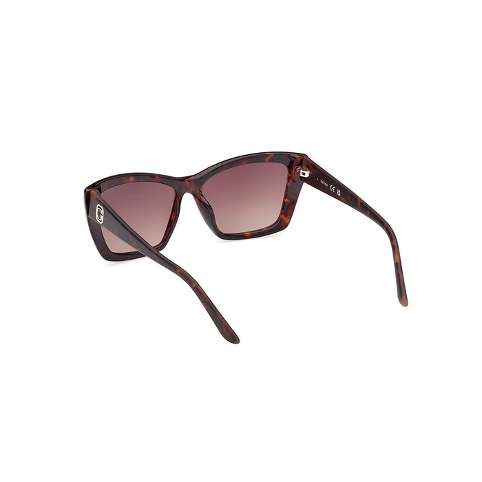 GUESS GU00098 - Lunettes de soleil femme œil-de-chat - Monture havane, verres brun dégradé - Taille 52F 55mm
