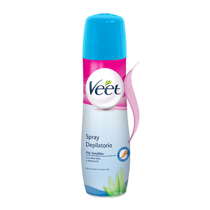 Veet Spray Dépilatoire Peaux Sensibles 150 ml – Épilation Douce Aloe Vera & Vitamine E – Élimine Poils Courts & Longs Veet Spray Dépilatoire Peaux Sensibles 150 ml – Épilation Douce Aloe Vera & Vitamine E – Élimine Poils Courts & Longs