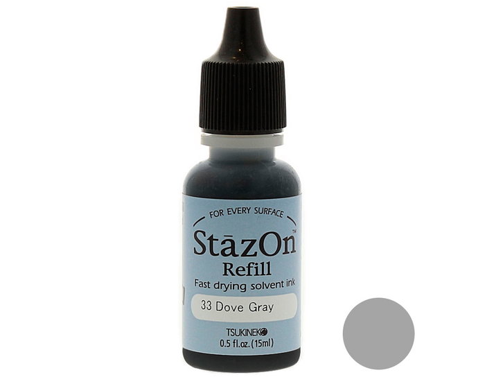 Tsukineko STAZON Recharge d'encre 15 ml Gris paloma Tsukineko STAZON Recharge d'encre 15 ml Gris paloma