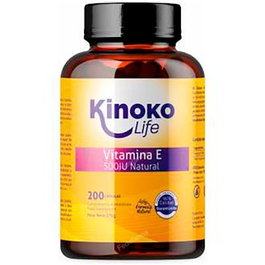 KINOKO LIFE Vitamina E-500 Iu - Vitamine E naturelle antioxydante, 500 UI par capsule, 200 capsules softgels, sans gluten, sans lactose, NON GMO