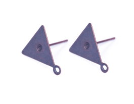 Innspiro Boucles d'oreilles métalliques pour incrustation base triangle cuivre vieilli