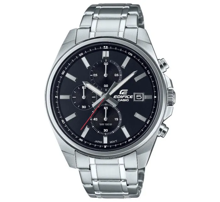 Casio Montre Edifice EFV-610D-1AVUEF - Acier Inoxydable Noir - Chronographe 1/10s - Verre Minéral - Étanche 100m
