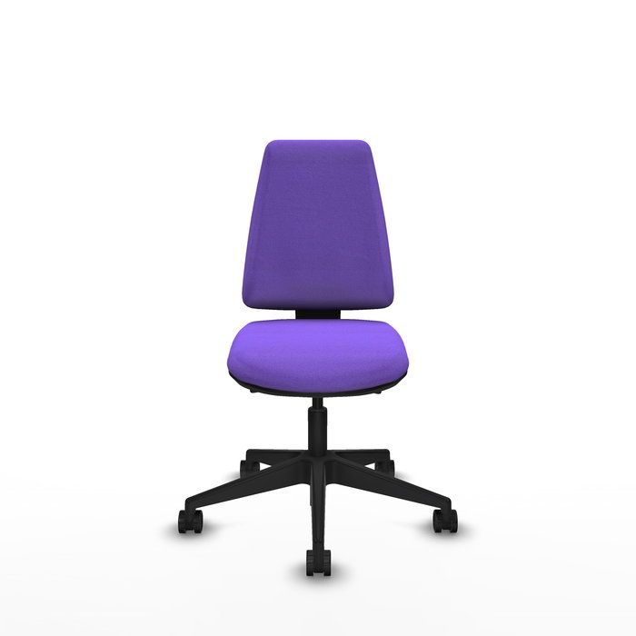 Chaise Elche Asynchrone Tissu Violet Base pyramidale noire Sans accoudoirs Sans appui-tête Roulettes 65mm nylon