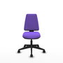 Chaise Elche Asynchrone Tissu Violet Base pyramidale noire Sans accoudoirs Sans appui-tête Roulettes 65mm nylon