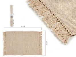 Giftdecor Tapis Coton Naturel Beige 80x50 cm (Set de 24)
