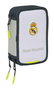 Safta - Plumier triple 37 pièces Real Madrid équipement 2025/2026 - 12,5x19,5x5,5 cm - Dès 3 ans