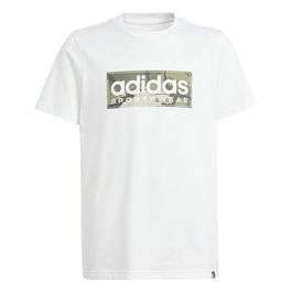 T-shirt à manches courtes enfant Adidas B Camo Lin Blanc