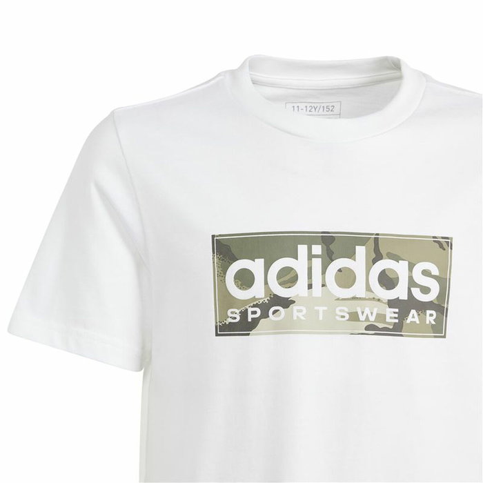 T-shirt à manches courtes enfant Adidas B Camo Lin Blanc