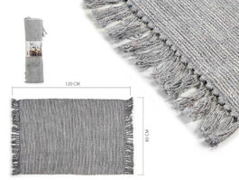 Giftdecor Tapis en Coton Gris 80 x 120 cm (Set de 12)