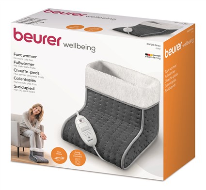 Beurer FW-20 Couverture Chauffante pour Pieds Cosy - Gris Marengo - Housse Amovible en Fibre de Felpa Douce