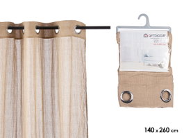 Giftdecor Rideau Beige 140x260 cm 90% Polyester 10% Coton (Set de 6)