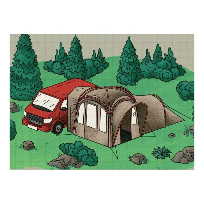 Kampa Auvent Canopy MOD 250 Dune - Arceaux en aluminium - Brun