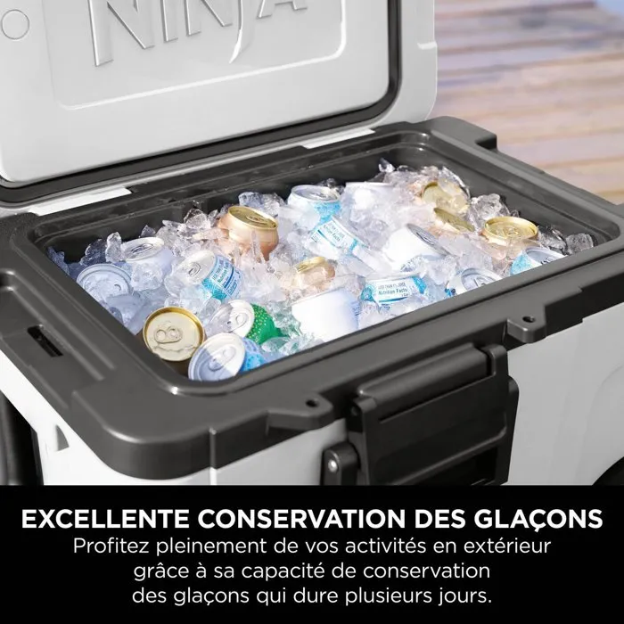 Ninja FrostVault 42 L - Glacière roulante avec zone sèche - Blanc nuage