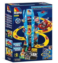 Molto Parking 4 étages pour voitures, jouet en plastique, dimensions 61x57x56 cm, langues: espagnol, anglais
