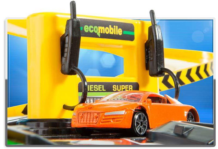 Molto Parking 4 étages pour voitures, jouet en plastique, dimensions 61x57x56 cm, langues: espagnol, anglais