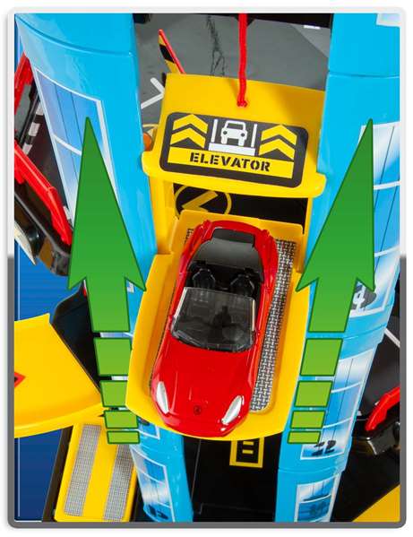 Molto Parking 4 étages pour voitures, jouet en plastique, dimensions 61x57x56 cm, langues: espagnol, anglais
