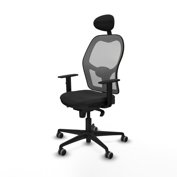 Piqueras y Crespo Chaise de Bureau avec Appui-tête Jorquera 1D036G1 Noir