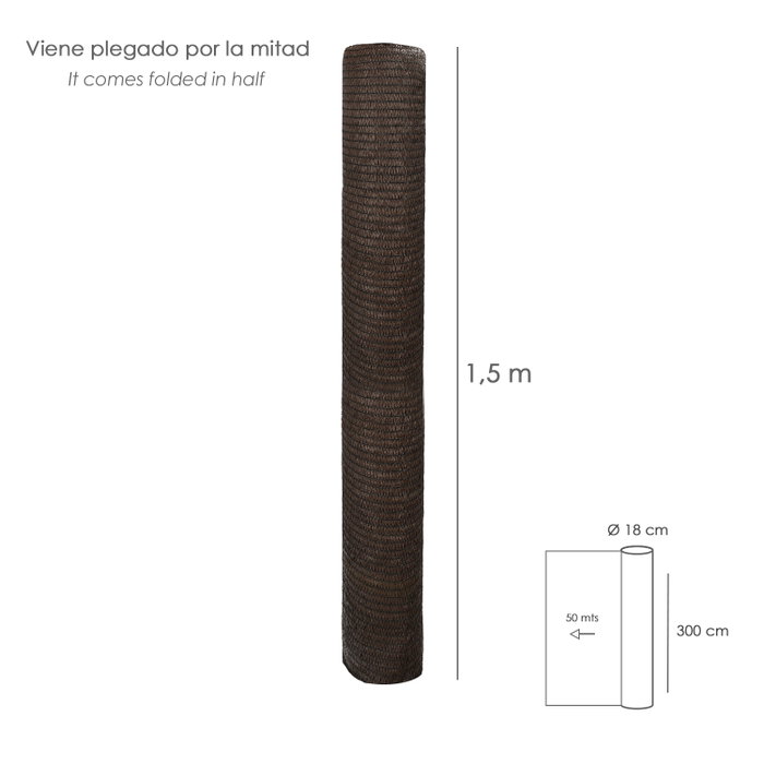 SATURNIA Malla Sombreo Marron 3,0 m x 50 m