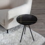 BigBuy Home Table d'appoint Noir Doré Ronde