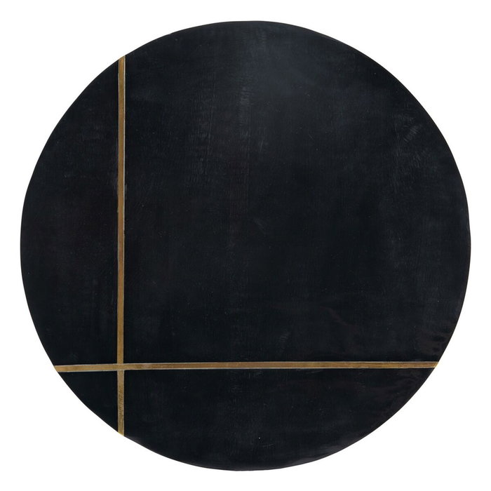 BigBuy Home Table d'appoint Noir Doré Ronde BigBuy Home Table d'appoint Noir Doré Ronde