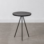BigBuy Home Table d'appoint Noir Doré Ronde