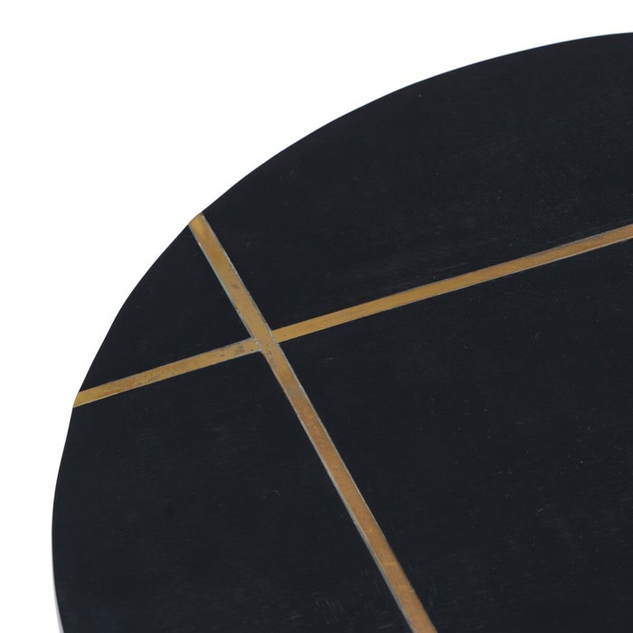 BigBuy Home Table d'appoint Noir Doré Ronde BigBuy Home Table d'appoint Noir Doré Ronde