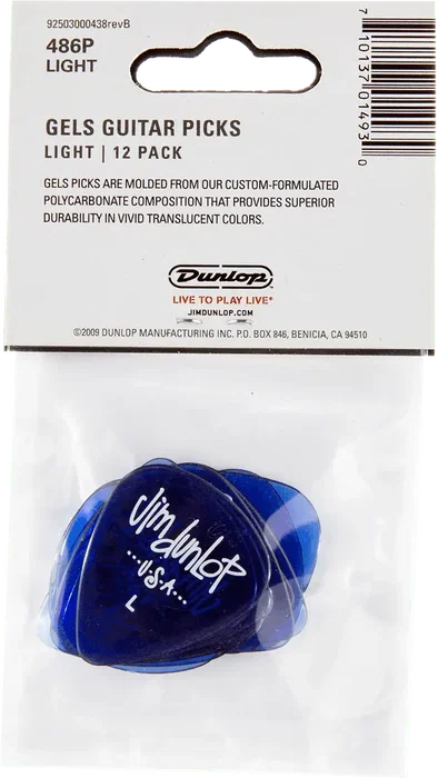 DUNLOP Pack de 12 médiators Gels - Light DUNLOP Pack de 12 médiators Gels - Light