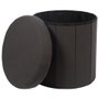 Home Deco Factory Pouf Pliable Noir avec Rangement