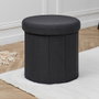 Home Deco Factory Pouf Pliable Noir avec Rangement