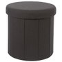 Home Deco Factory Pouf Pliable Noir avec Rangement