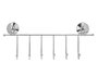 Berilo Porte-manteau mural Acier 6 crochets avec ventouse 39x16x4 cm Gris métal (Set de 12)