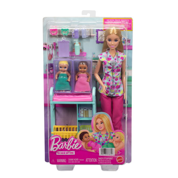 Barbie Coffret Pédiatre avec deux bébés et accessoires médicaux