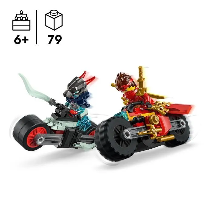 Lego Ninjago 71838 - Kai et la Course de Motos, Jeu de Construction avec 2 Motos et 2 Figurines Ninja pour Enfants Dès 6 Ans