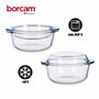 Pasabahce Casserole Borcam 2100 ml avec Couvercle 26 x 22 x 11 cm Verre Borosilicate Transparent (Set de 4)
