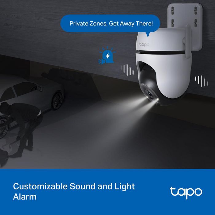 TP-Link Caméra de Surveillance Extérieure Wi-Fi 2K QHD Pan/Tilt C520WS - Vision Nocturne Couleur, Détection IA Personne/Animal/Véhicule, Audio Bidirectionnel, IP66