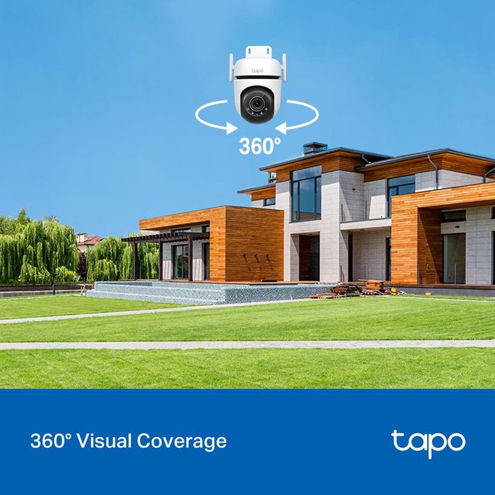 TP-Link Caméra de Surveillance Extérieure Wi-Fi 2K QHD Pan/Tilt C520WS - Vision Nocturne Couleur, Détection IA Personne/Animal/Véhicule, Audio Bidirectionnel, IP66