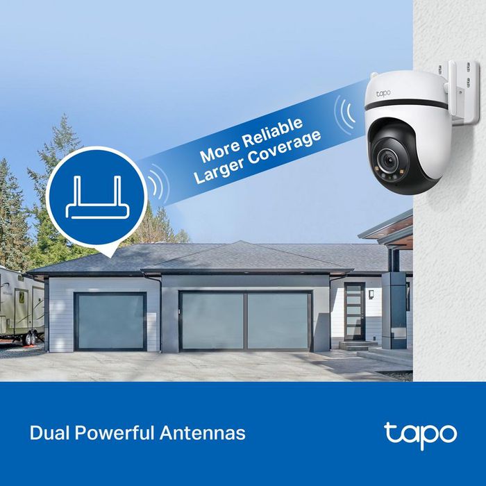 TP-Link Caméra de Surveillance Extérieure Wi-Fi 2K QHD Pan/Tilt C520WS - Vision Nocturne Couleur, Détection IA Personne/Animal/Véhicule, Audio Bidirectionnel, IP66