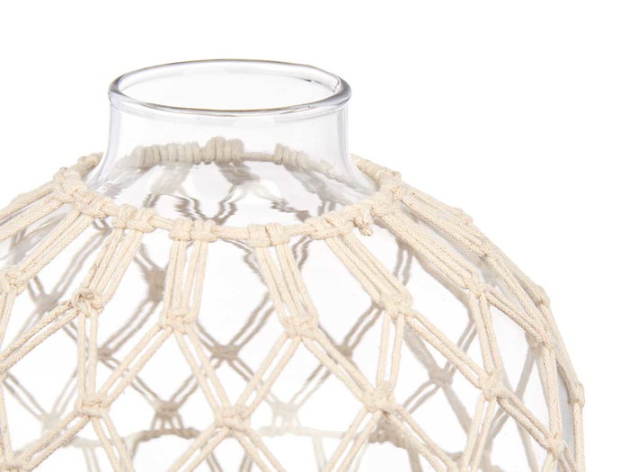 GIFTDECOR Sphère en Verre et Corde Blanche