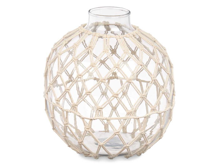 GIFTDECOR Sphère en Verre et Corde Blanche