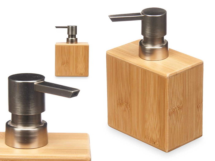 Berilo Dosificateur en Bambou avec Bouchon Chromé Carré 9.7 x 15 x 5.8 cm (Set de 12) Berilo Dosificateur en Bambou avec Bouchon Chromé Carré 9.7 x 15 x 5.8 cm (Set de 12)