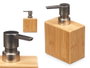 Berilo Dosificateur en Bambou avec Bouchon Chromé Carré 9.7 x 15 x 5.8 cm (Set de 12)