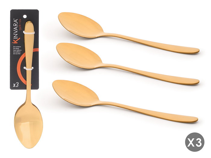Kinvara Set de 3 Cuillères Dorées en Métal 4.5x21.5x3 cm (Set de 36) Kinvara Set de 3 Cuillères Dorées en Métal 4.5x21.5x3 cm (Set de 36)