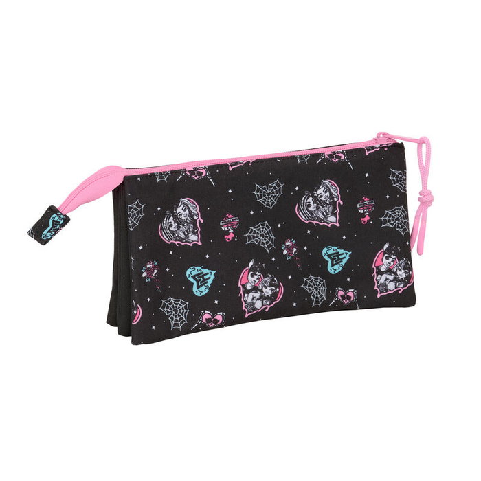 SAFTA Sac à dos Monster High triple compartiments avec fermeture éclair - 22 x accessible12 x 3 cm - Pochette intérieure centrale