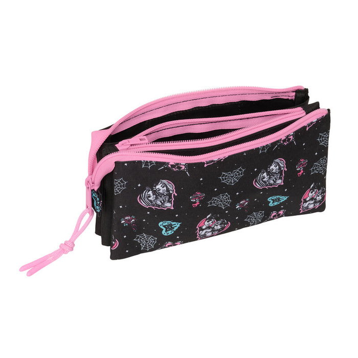 SAFTA Sac à dos Monster High triple compartiments avec fermeture éclair - 22 x accessible12 x 3 cm - Pochette intérieure centrale