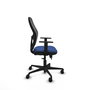 Chaise Jorquera Synchrone/Traslack tissu Bleu foncé Maille Noir Base en nylon noir Accoudoir 1D Sans appui-tête Roulettes 65mm nylon