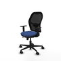 Chaise Jorquera Synchrone/Traslack tissu Bleu foncé Maille Noir Base en nylon noir Accoudoir 1D Sans appui-tête Roulettes 65mm nylon