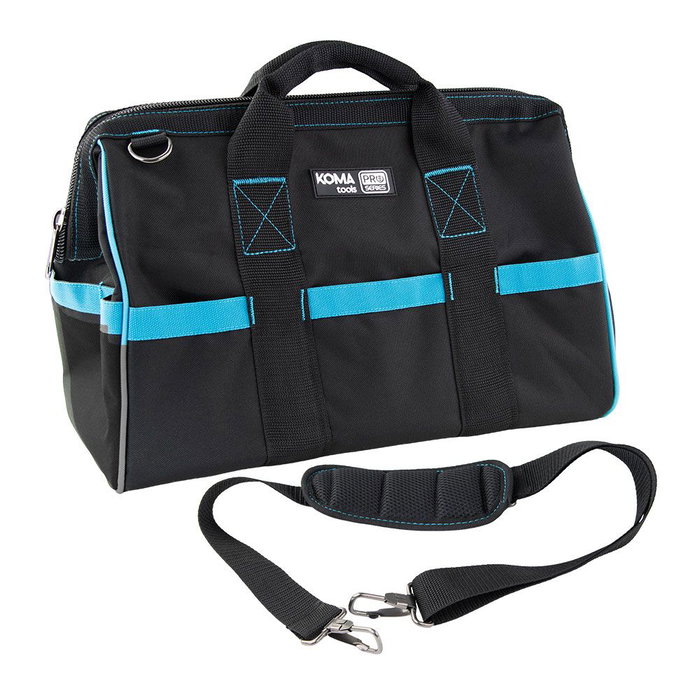 Koma Tools Sac à outils polyvalent polyester noir/bleu 41,5x21x27 cm 22 poches Koma Tools Sac à outils polyvalent polyester noir/bleu 41,5x21x27 cm 22 poches