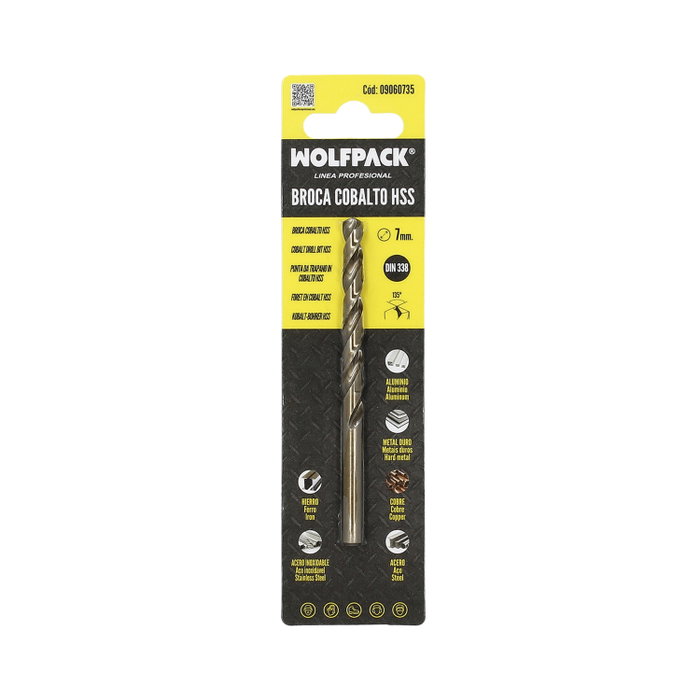 WOLFPACK LINEA PROFESIONAL Foret Cylindrique Cobalt HSS 7,0 mm